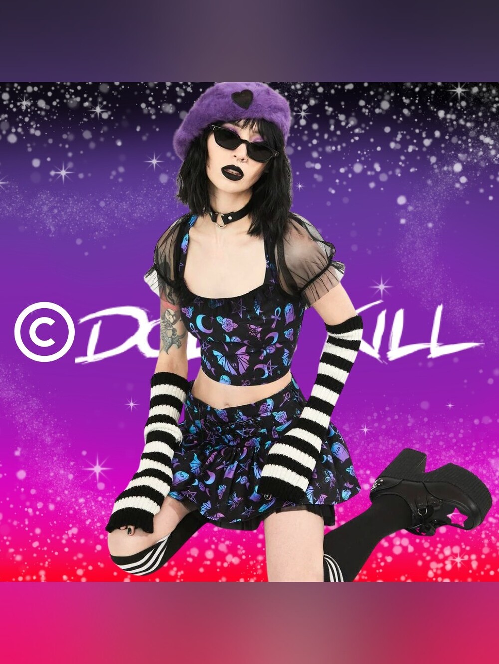 Dolls Kills Grave Girls Mystical Aura Crop Top